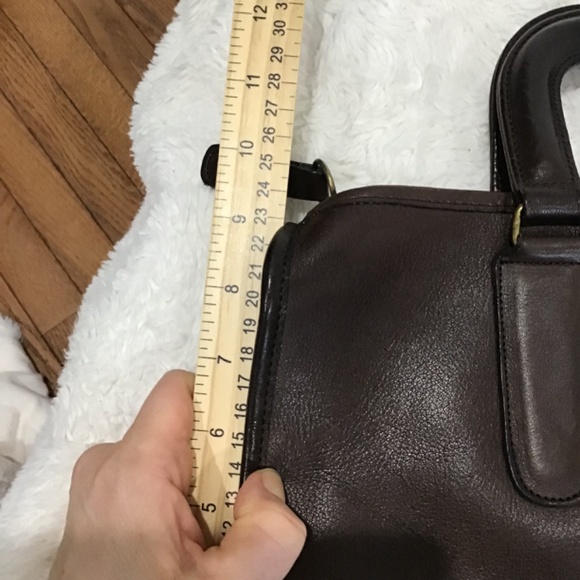 VTG Coach Mocha Leather Slim Satchel 70s Classic Rare Bonnie Cashin NYC - Picture 8 of 13
